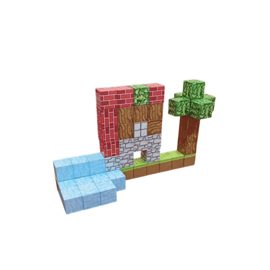 Set de Cubos Magnéticos Cabaña Junto Al Rio