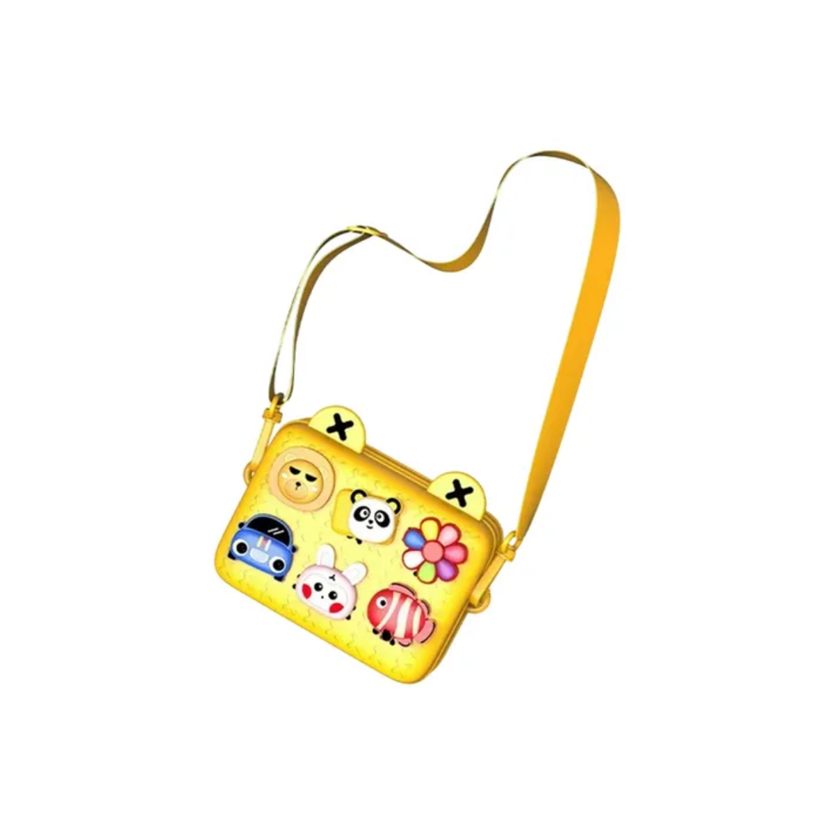 Bolso Bandolera de EVA con Pines Amarillo