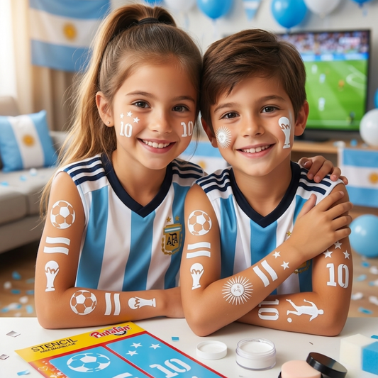 Stencil Autoadhesivo Mundial 2026 6 en 1 Argentina Mix Mundial