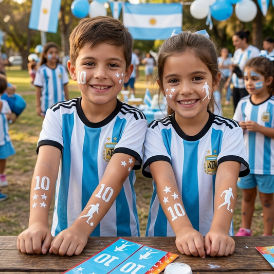 Stencil Autoadhesivo 6 en 1 Argentina 3 Estrellas