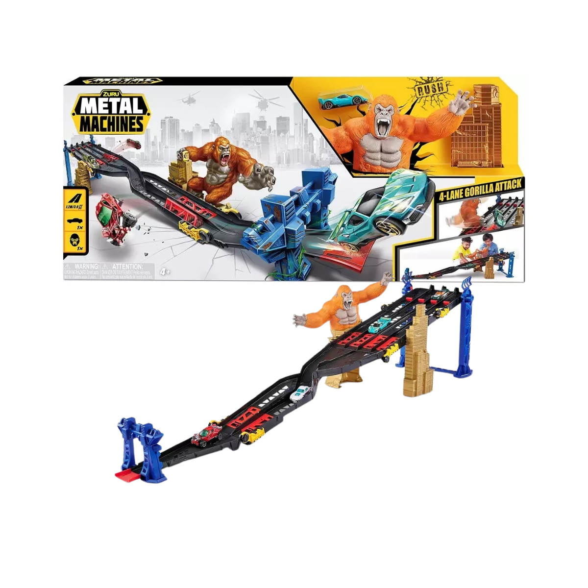 Súper Pista Metal Machines Playset Monkey Gorilla Attack
