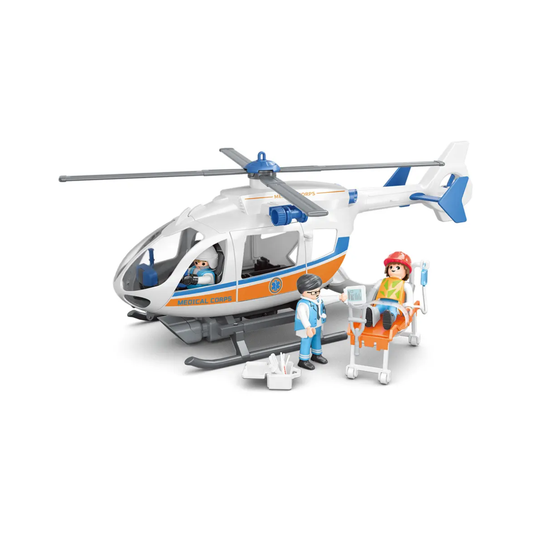 Muñeco Articulado Médico con Helicóptero de Rescate - Power Planet