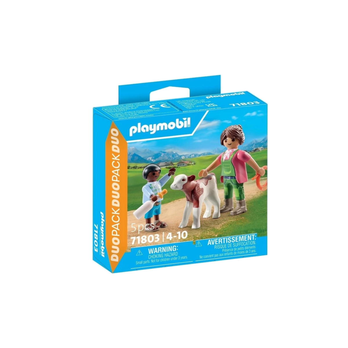 Playmobil Duo Pack Granjero Con Ternero