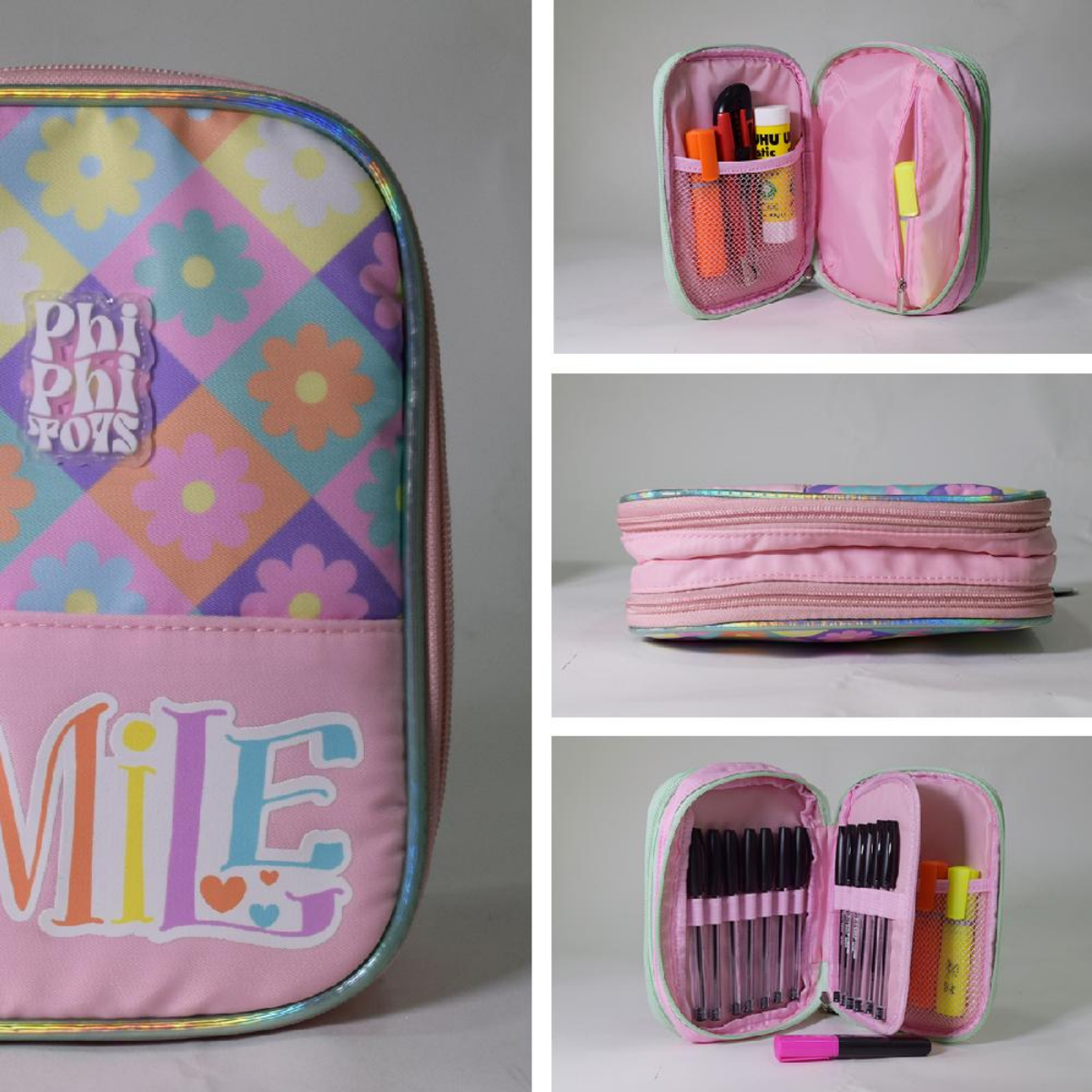 Cartuchera Tipo Libro 2 Cierres Smile