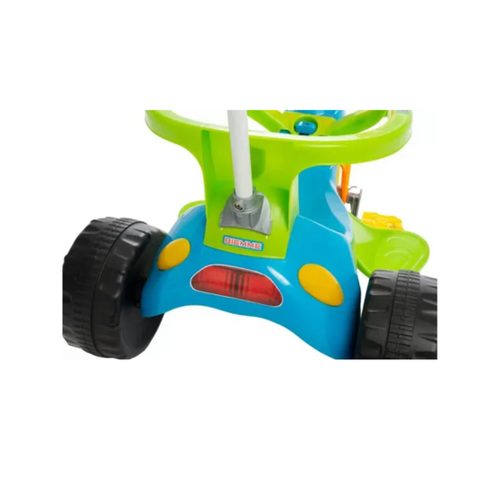 Triciclo Super Cross Azul Con Manija Y Apoya Pie Biemme