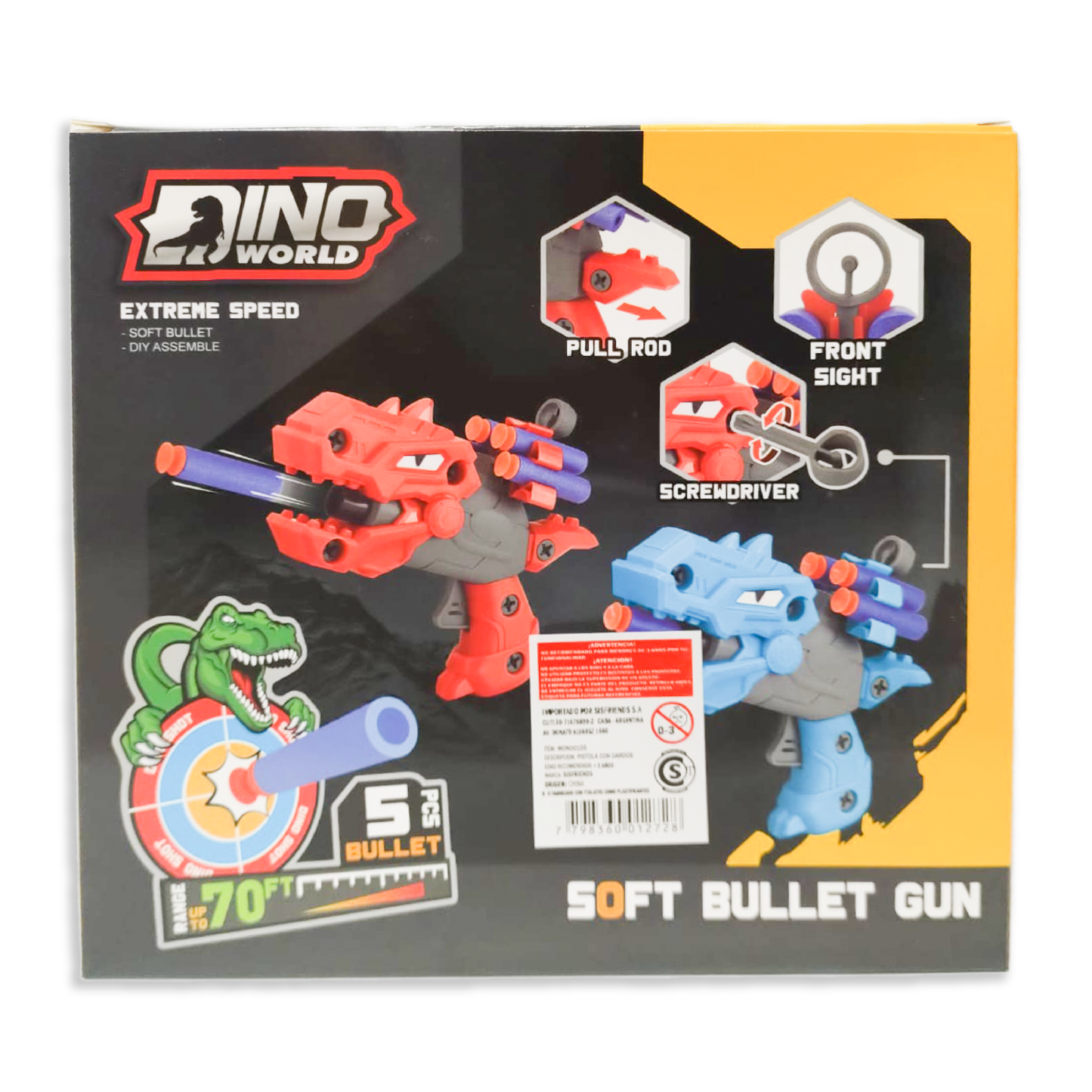Pistola De Dardos Con Forma De Dinosaurio