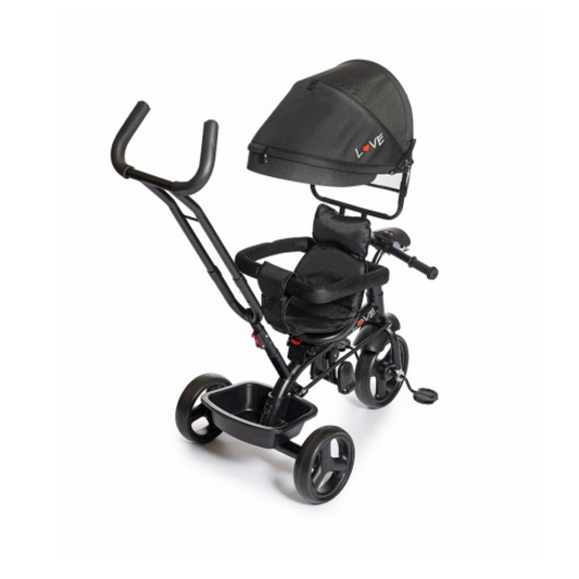 Triciclo Giro 360° Negro Con Música Y Luz Love Baby First