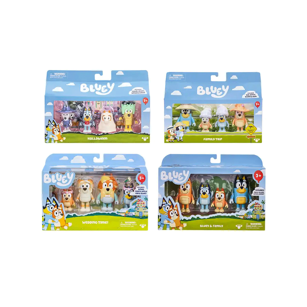 Bluey Pack de 4 Figuras Friends