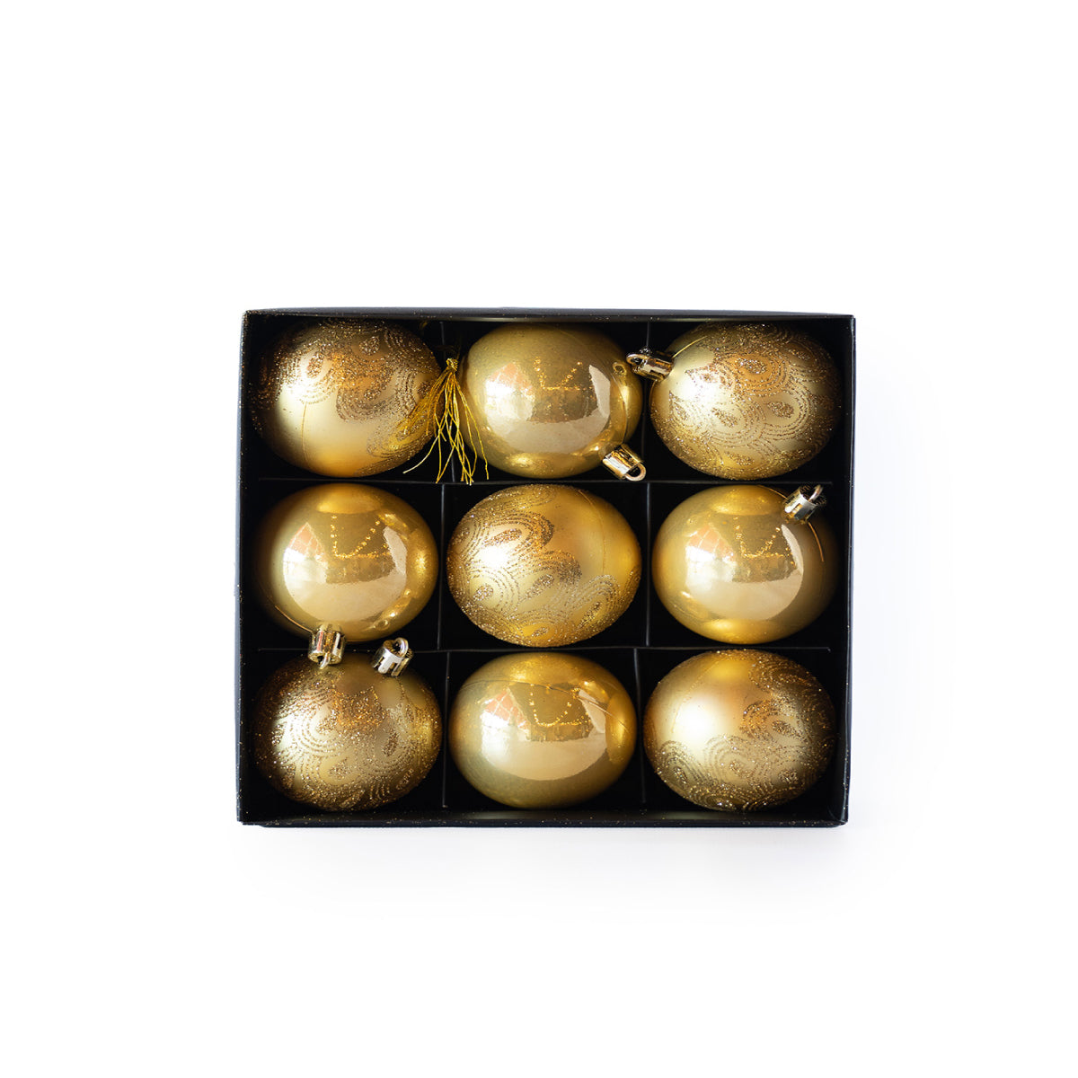 Decoración Navidad Kit 9 Bolas Doradas 6 cm