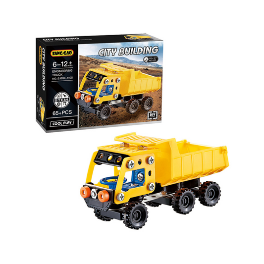 Vehículo Camión Volcador Para Armar 65 Piezas Isakito