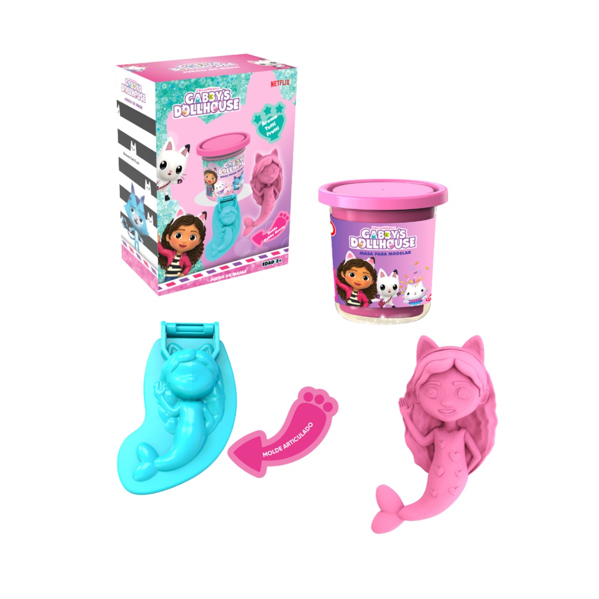 Juego De Masas Gabby´s Dollhouse Sirena Caja Mini Chikitoys