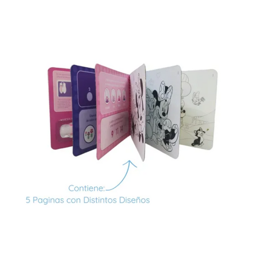 Libro Colorear Pinta Fácil Agua Wow Mágico Minnie y Sus Amigas Tapimovil