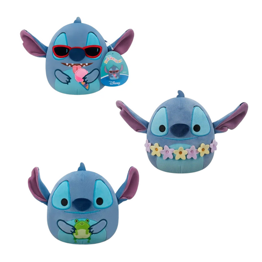 Peluche Squishmallows Stich Coleccionable. Hawai, Helado y Rana.