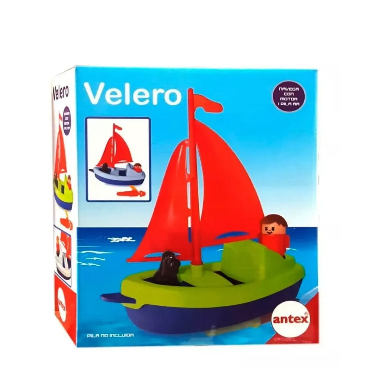 Velero A Pila Con Muñeco Y Perro Antex