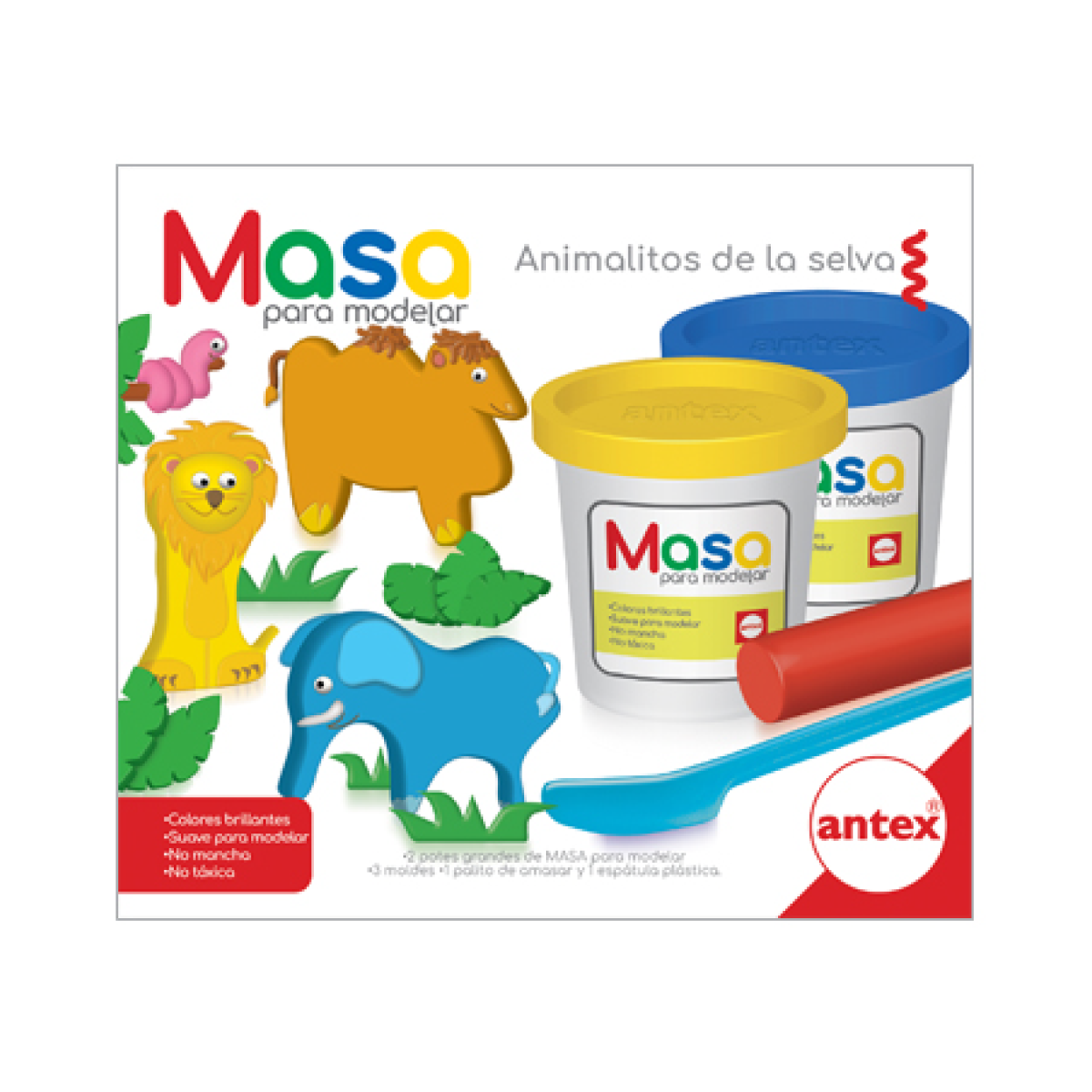 Juego de Masa Animalitos De La Selva Antex