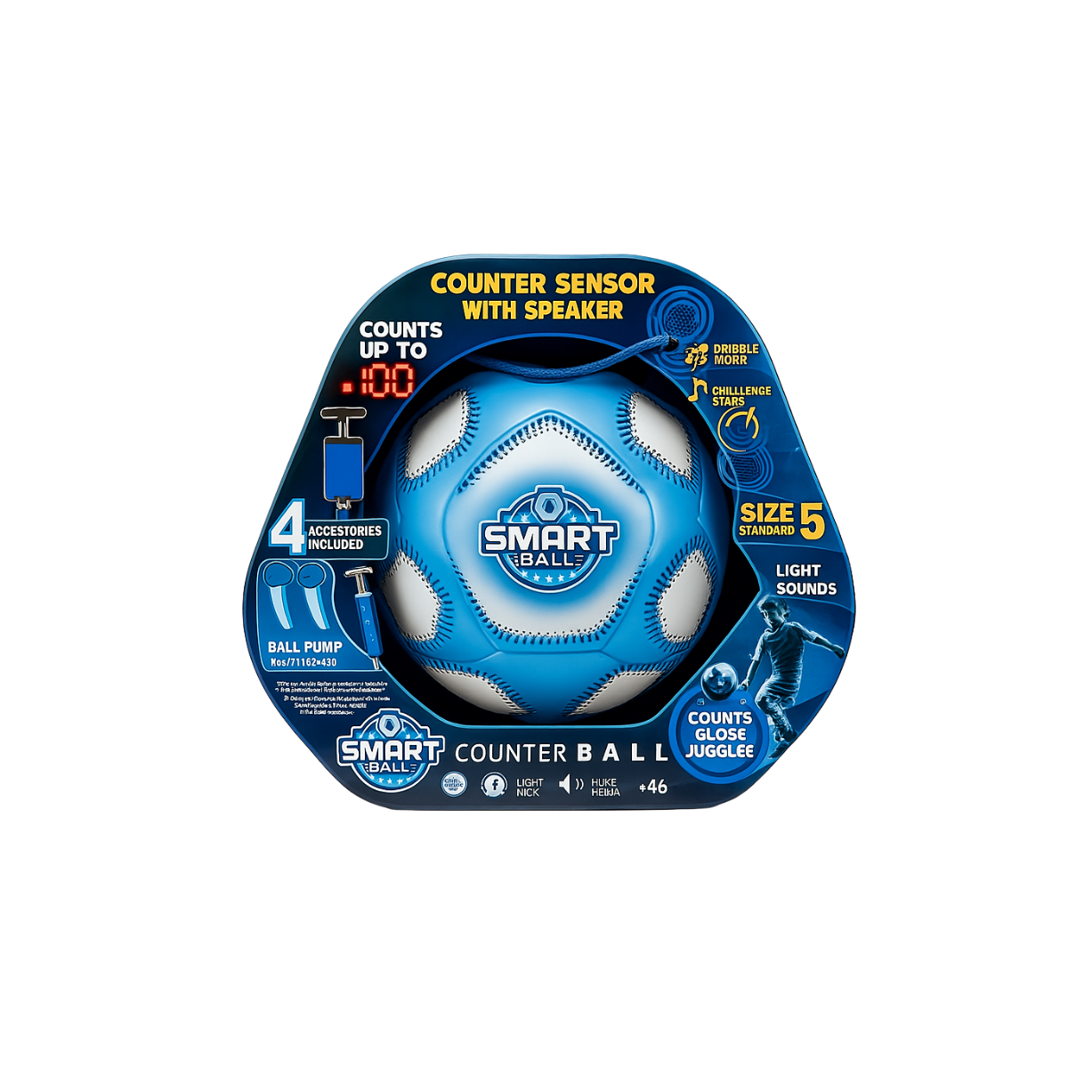 Pelota De Futbol Con Contador Luz Sonido Smart Ball
