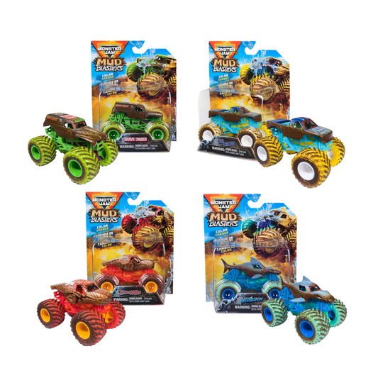 Vehículo 1:64  Mud Blasters Cambia De Color Monster Jam Vulcanita