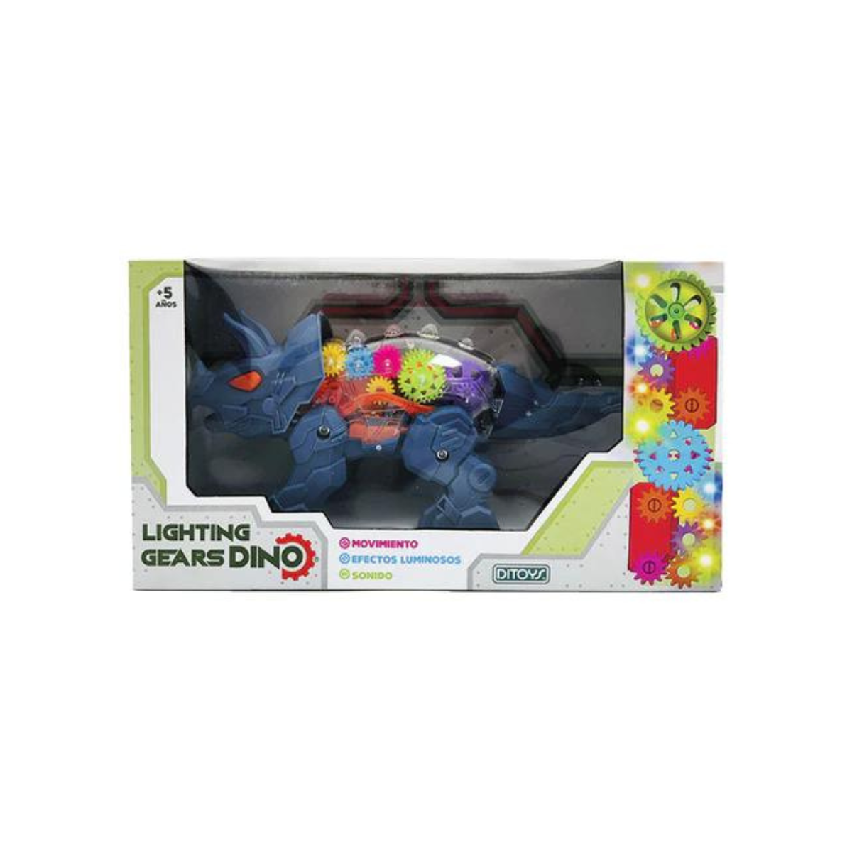 Juguete Dino Engranaje Ditoys Lighting Gears Con Luz Y Sonido