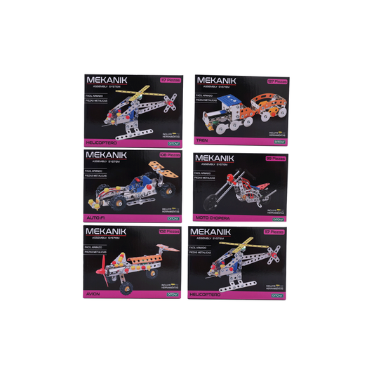 Mekanik Etiqueta Rosa Ditoys - Set de Construcción Metálico (6 Modelos)