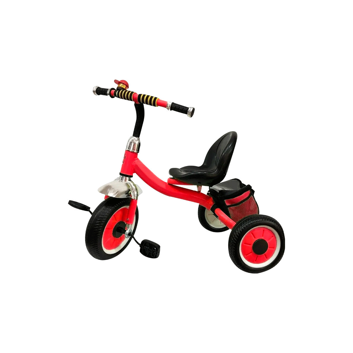 Triciclo Infantil Reforzado Rueda Maciza Canasto Bebe Niños- ROJO