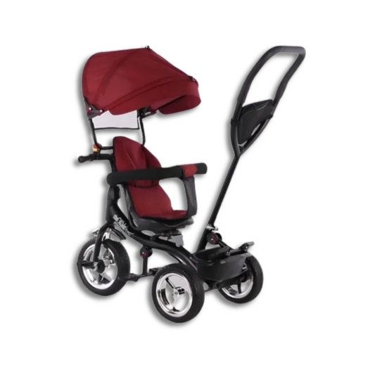 Triciclo Rojo 360°  Con Capota y Manija Direccional