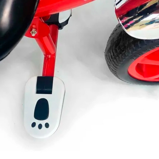 Triciclo Celeste con Porras Y Manija Direccional Doble Canasto