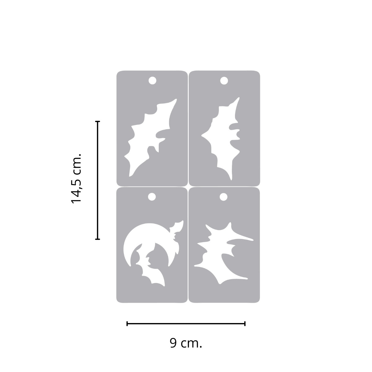 Set Stencil 4 En 1 Murciélagos PintaFan