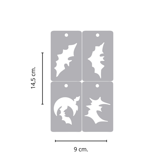 Set Stencil 4 En 1 Murciélagos PintaFan