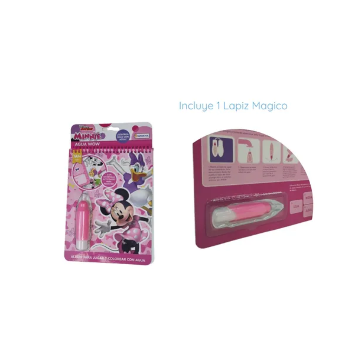 Libro Colorear Pinta Fácil Agua Wow Mágico Minnie y Sus Amigas Tapimovil