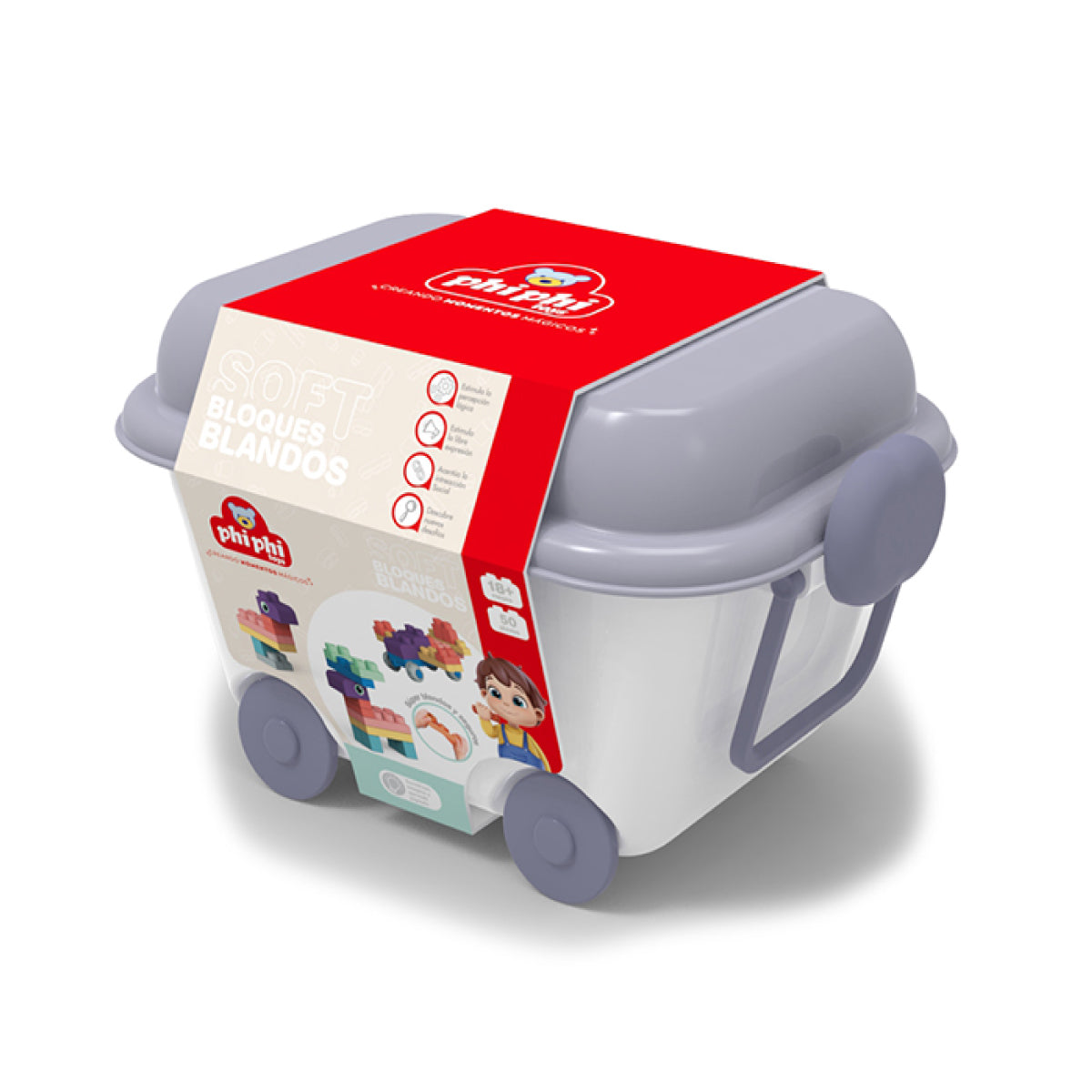 Juego Bloques Soft 50 Piezas Phi Phi Toys