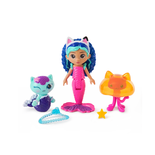 Gabby’s Dollhouse Mercatastic Aquarium Friends Pack - Set de 3 Personajes + Playset