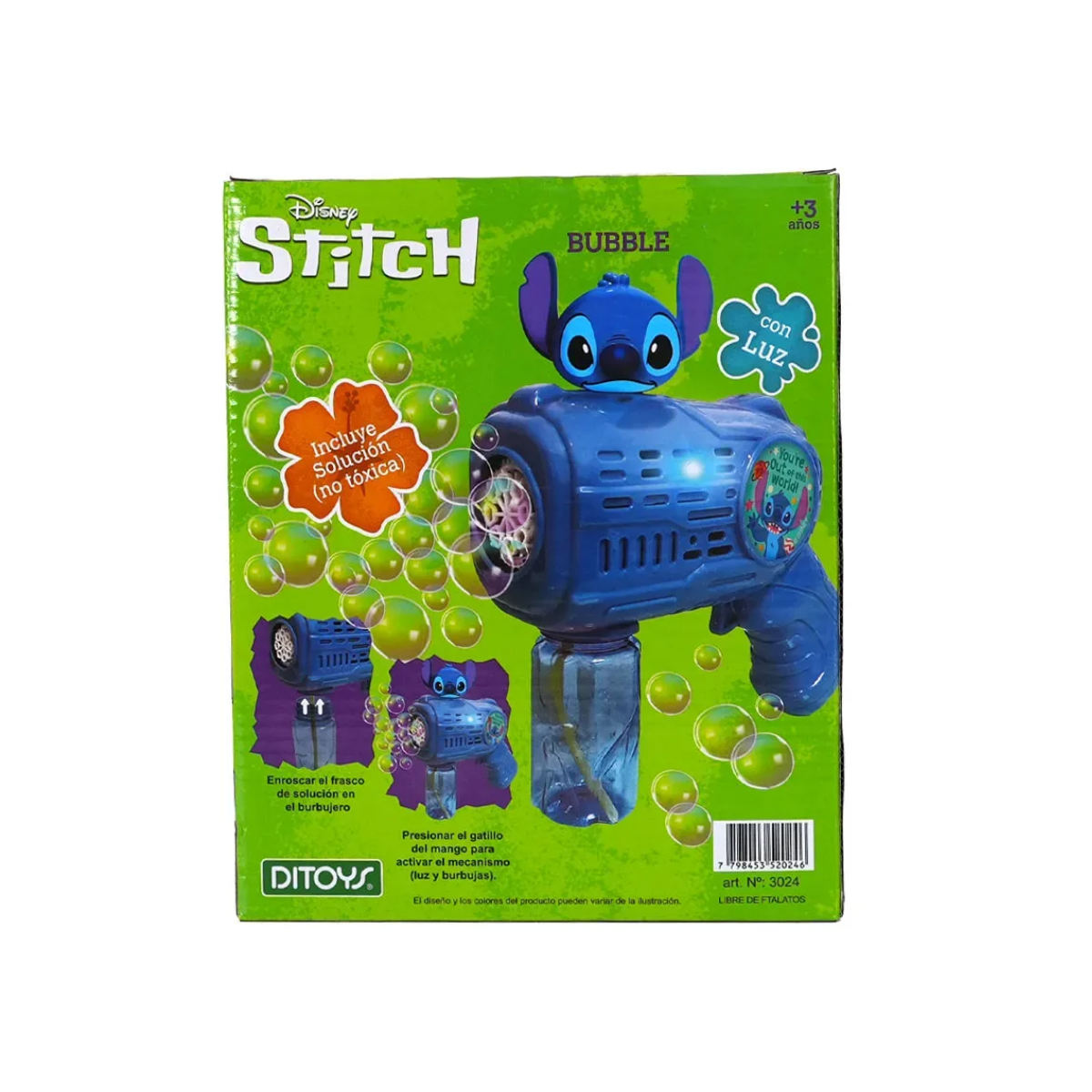 Burbujero Stitch Bubble Con Luz Ditoys