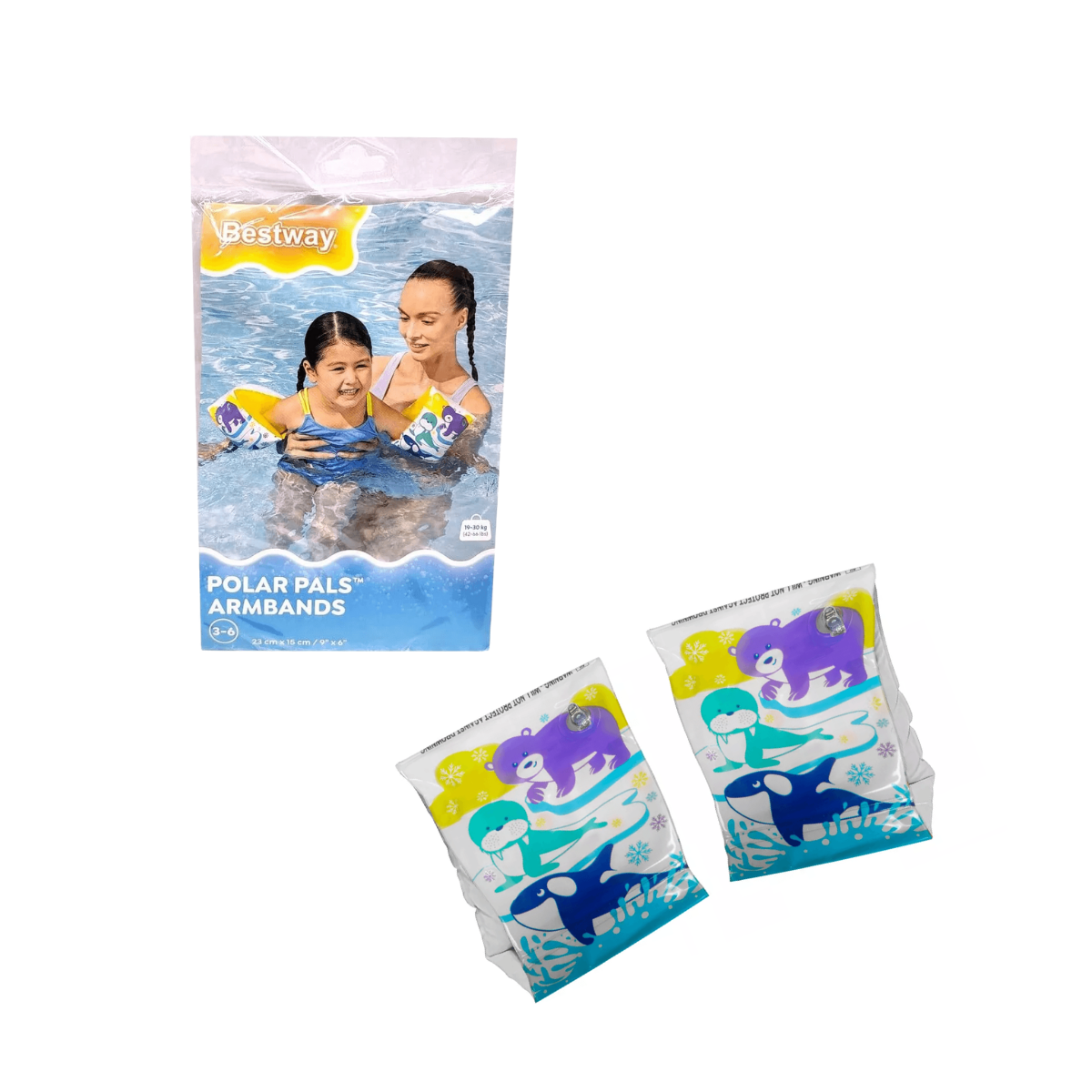 Bracitos Flotadores Inflables "Animalitos" 23x15 cm - PVC Resistente