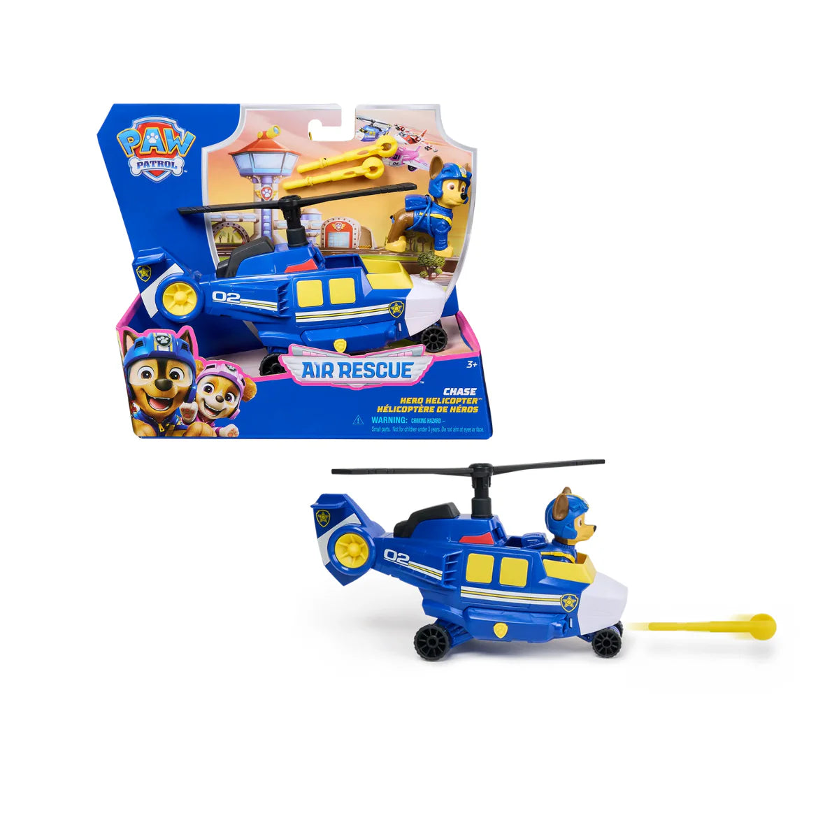 Vehículo Helicóptero Con Figura Chase Paw Patrol Vulcanita
