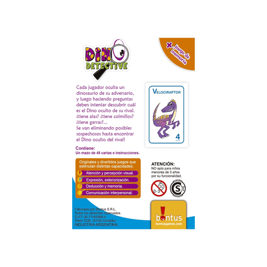 Juego de Cartas Dino Detective Bontus