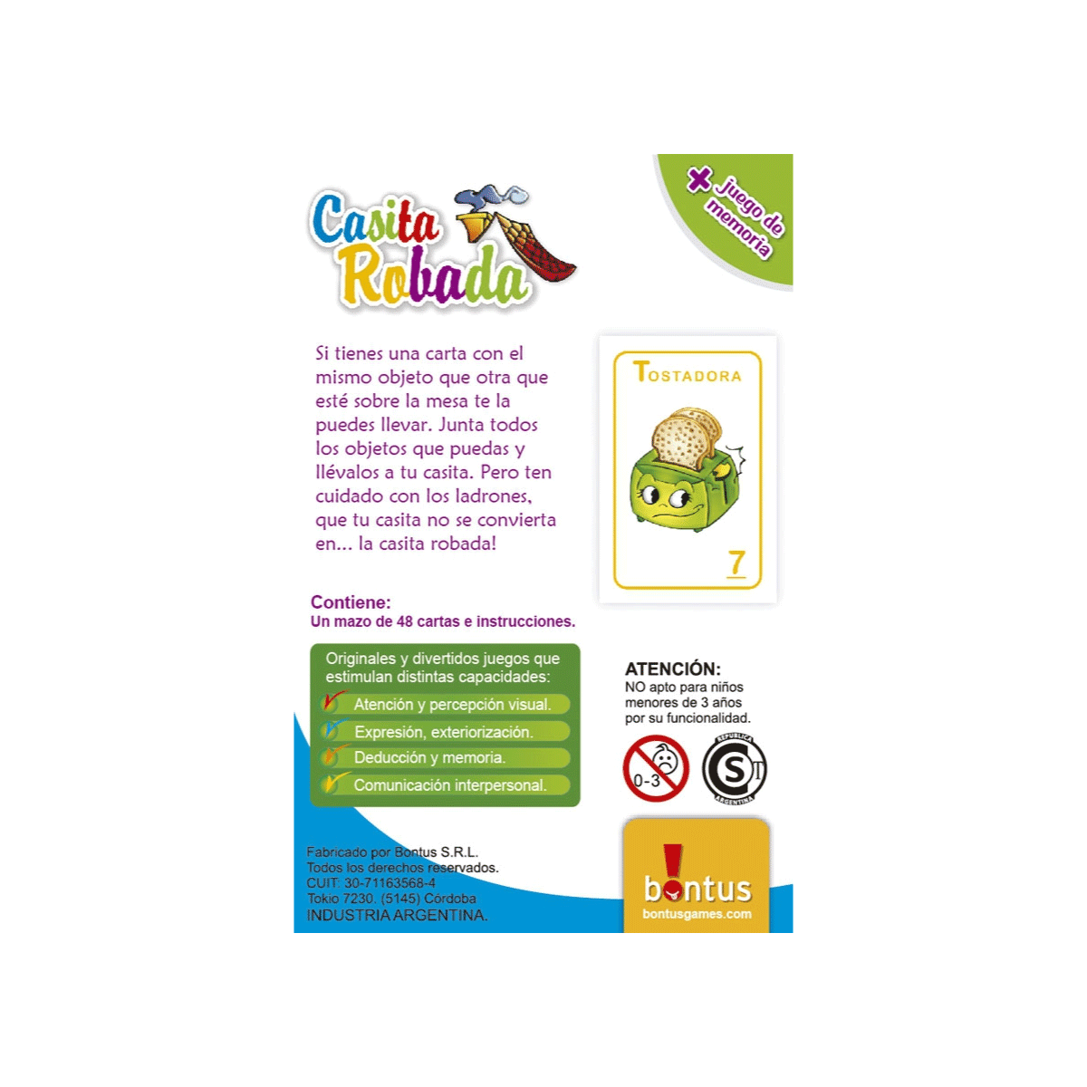 Juego de Cartas Casita Robada Bontus