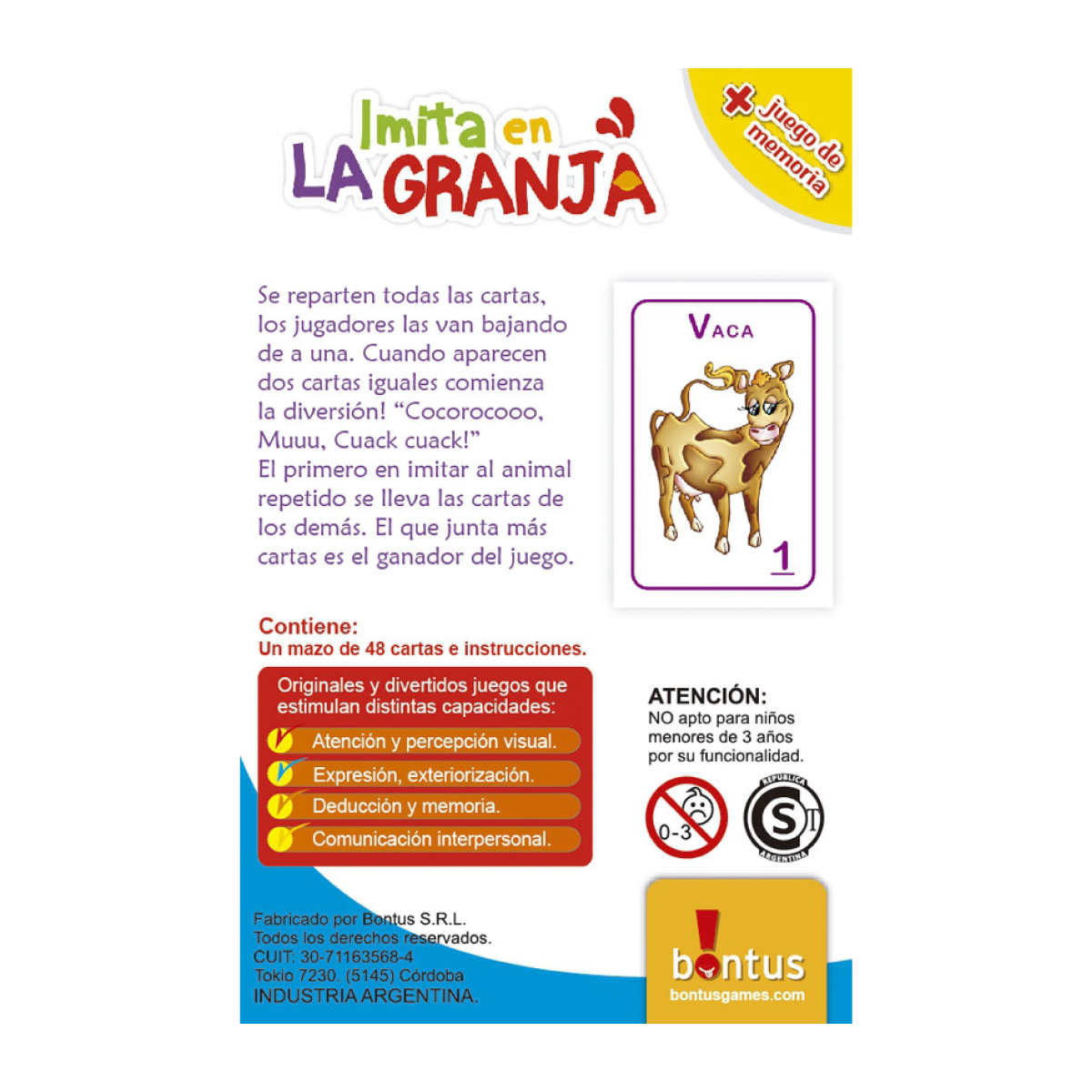 Juego de Cartas Imita En La Granja Bontus