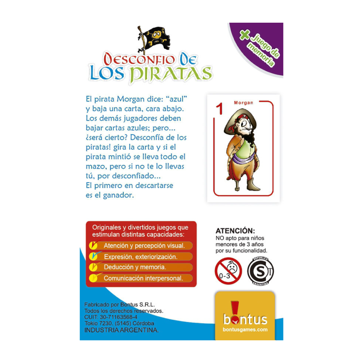 Juego de Cartas Desconfío De Los Piratas Bontus