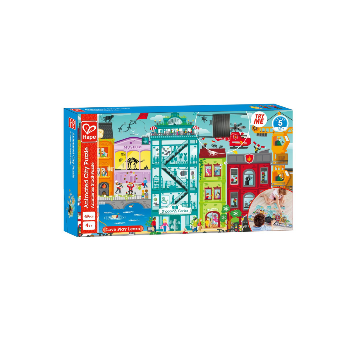 Puzzle Rompecabezas Animado De Ciudad Visor 50 Piezas Hape Alparamis