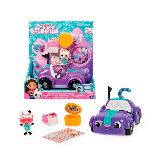 Casa De Muñecas De Gabby - Coche Picnic Carlita Y Pandy Patas