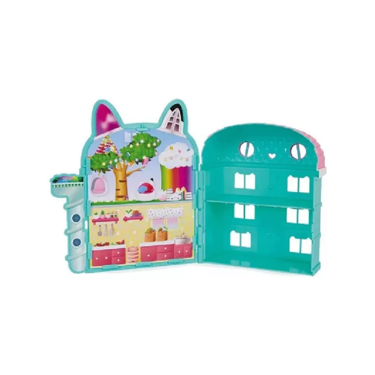 Gabby’s Dollhouse Mini Casa de Juego Portátil 22 cm con Accesorios y Stickers