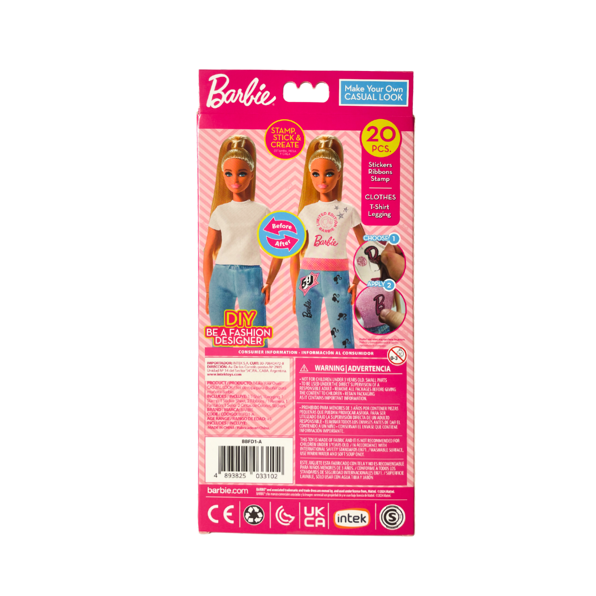 Barbie Set Ropa De Muñecas Para Diseñar Casual Look