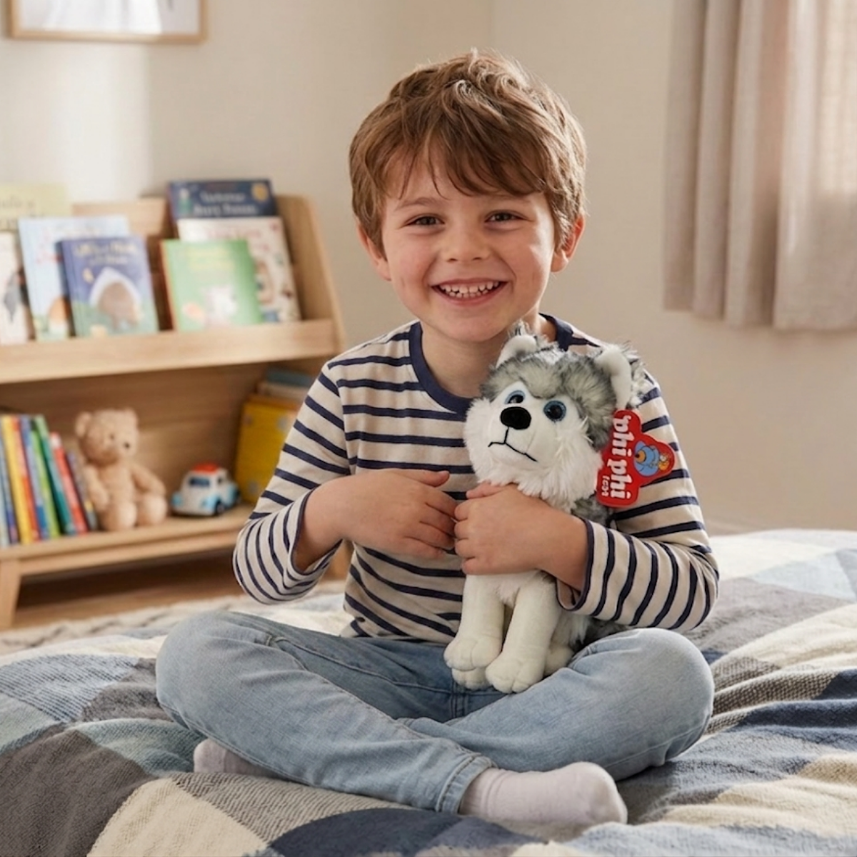 Peluche Perro Siberiano Sentado Soft 25 cm Phi Phi Toys