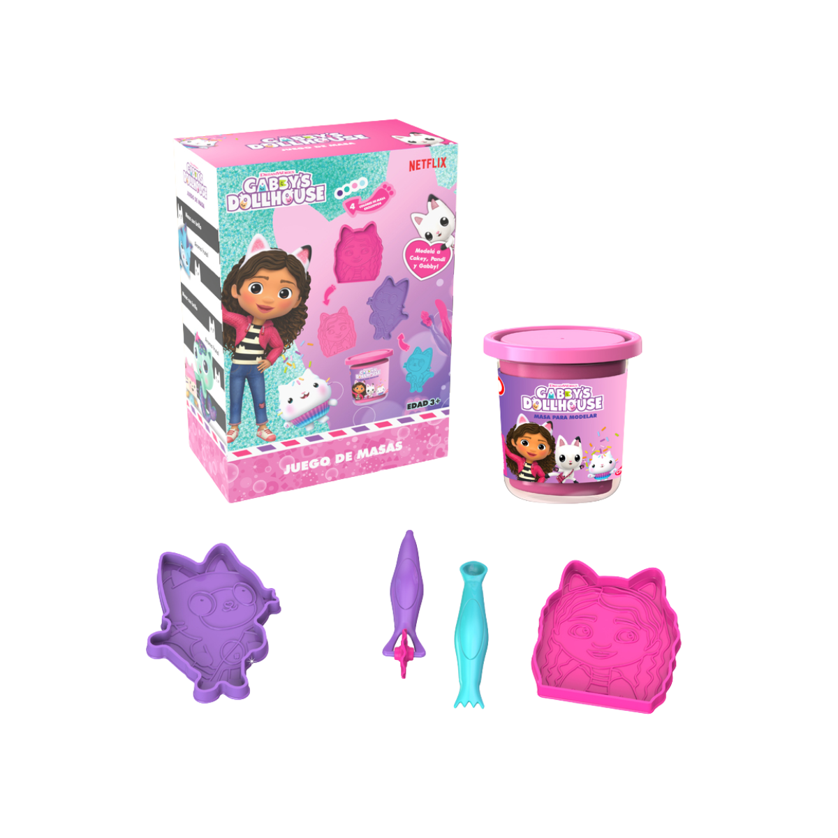Juego De Masas Gabby´s Dollhouse Sirena Caja Mediana Chikitoys