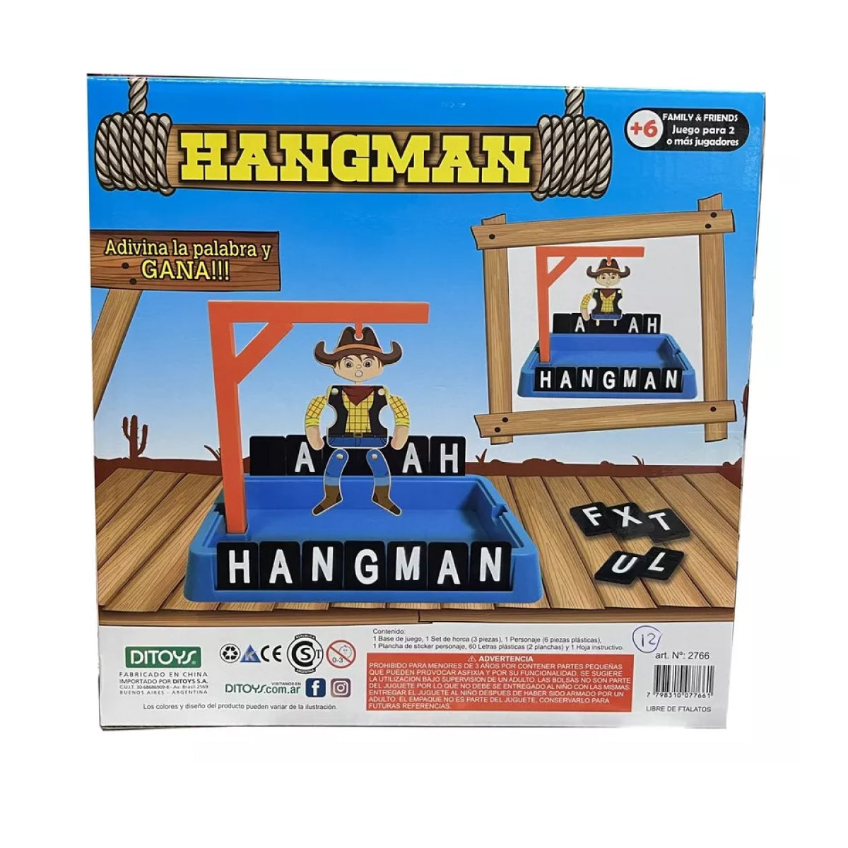 Juego De Mesa Hangman Adivina La Palabra Ditoys
