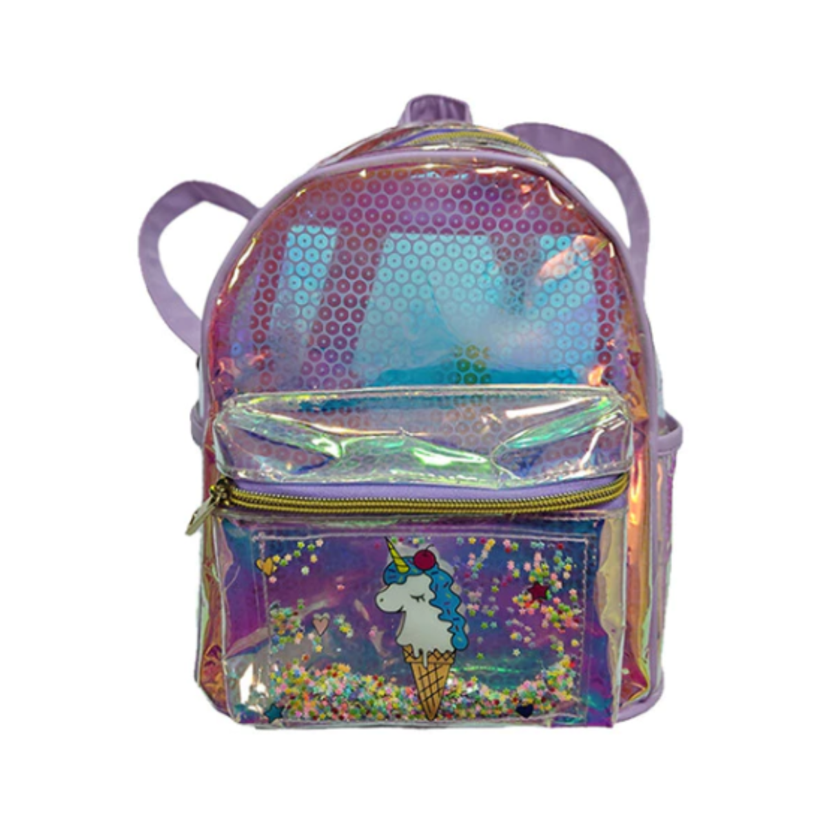 Mochila Escolar Metalizada Unicornio 3D