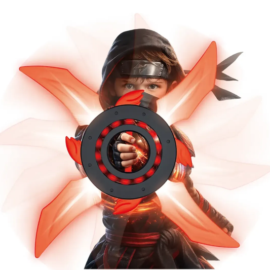 Tornado Shuriken Ninja Giratorio con Luz Recargable