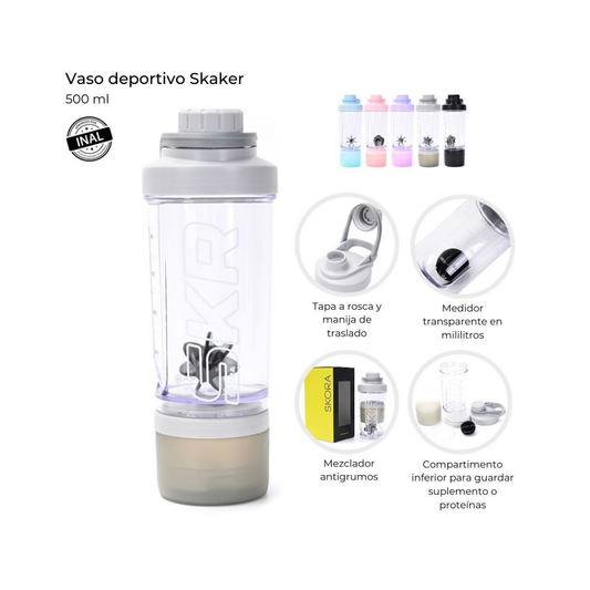 Vaso Deportivo Shaker Skora Ultra 500 ml con Pico