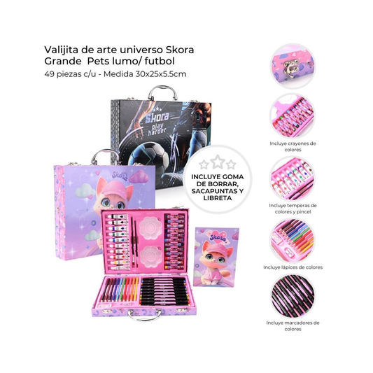Valijita de Arte Universo Skora Grande - 49 Piezas