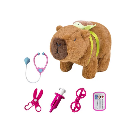 Peluche Capybara Doctor Mascota Con Movimiento Más Accesorios